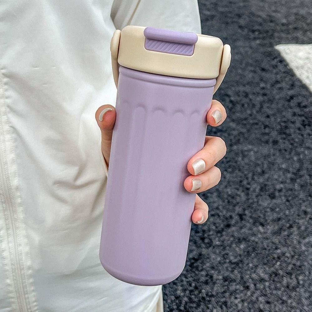 Insulation Or Cooling Stainless Steel Thermos Cup 500ml Straw Travel Cup  Sports