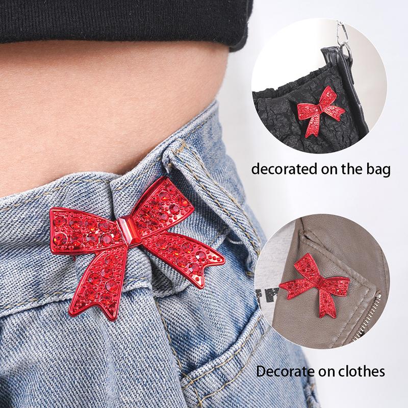 Strass Weihnachts Schleifen Broschen für Frauen Neujahrsparty Brosche Anstecknadel Weihnachtsdekorationszubehör Geschenke
