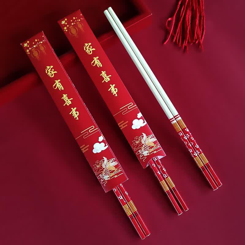 Premium Red Disposable Chopsticks for Weddings and Banquets