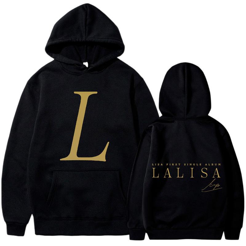 

LISA SOLO дебютний альбом LALISA худі LALISA весна осінь зима kpop пуловер повсякденний светр XXL