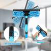 2 in 1 Window Squeegee Kit Lengthened Glass Cleaner Tool Rotatable Telescopic Window Washing Kit for Shower Glass Door Mirrors