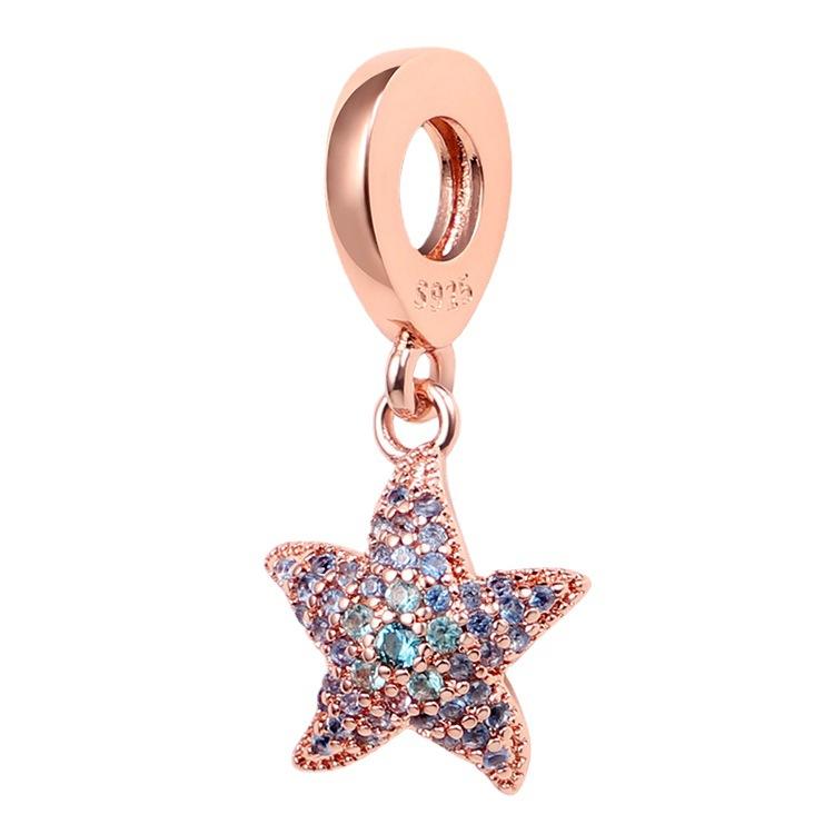 

European and American Diy Starfish Bracelet Necklace Shining Starfish Charm