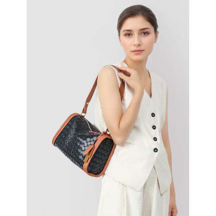Genuine Leather Versatile Crossbody Bag Vintage Boston Bag Women's Shoulder Bag Fashion New Women's Commuter Bag
