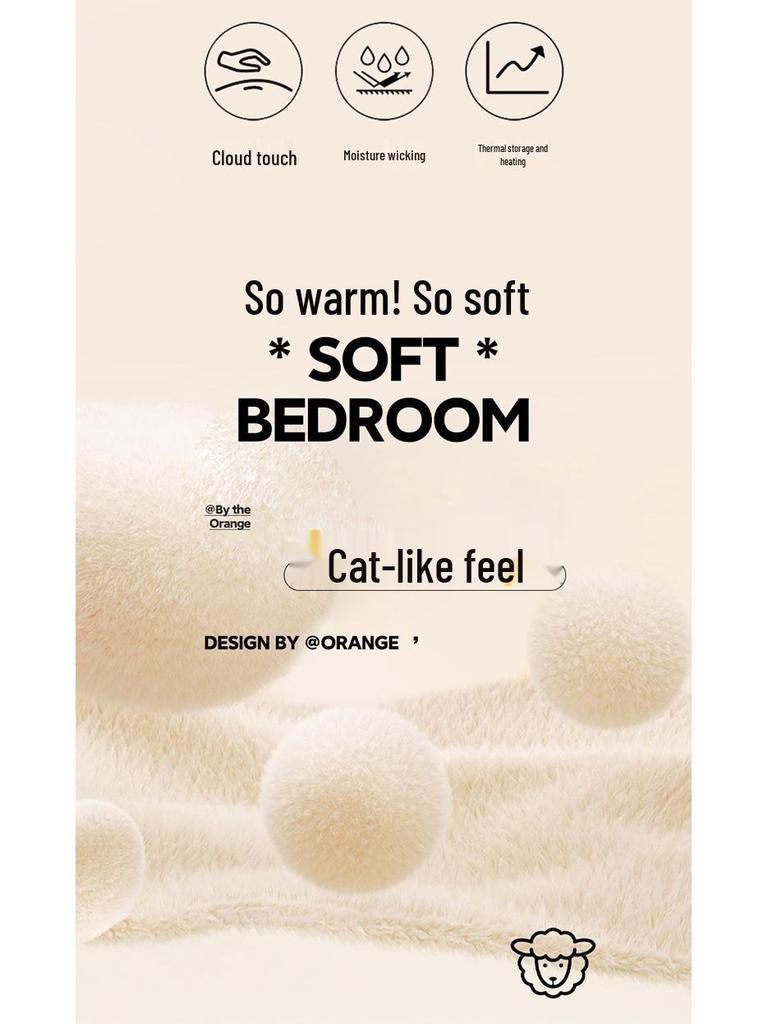 Class A Winter Thickened Milk Velvet 4-Piece Bedding Set: Double-Sided Fleece Duvet Cover, Coral Fleece, Mother and Baby Grade, Warm and Cozy