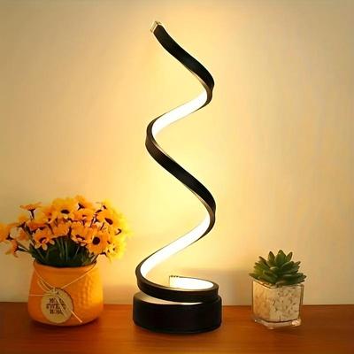 1 szt. Spiralna lampa stołowa, do sypialni, biura, szafki nocnej, regału na książki, salonu, wystroju domu