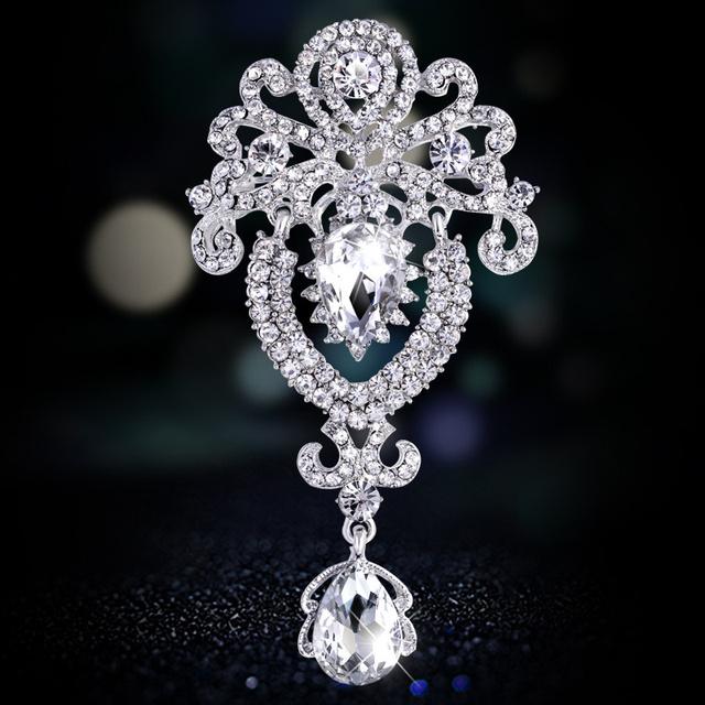 Fashion And Exquisite Retro Flower Brooch Coat Crystal Pin Personality Temperament Suit Brooch