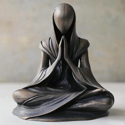 Grenzüberschreitende Alien Meditationsharzstatue Ornament - Kreatives Schreibtischgeschenk