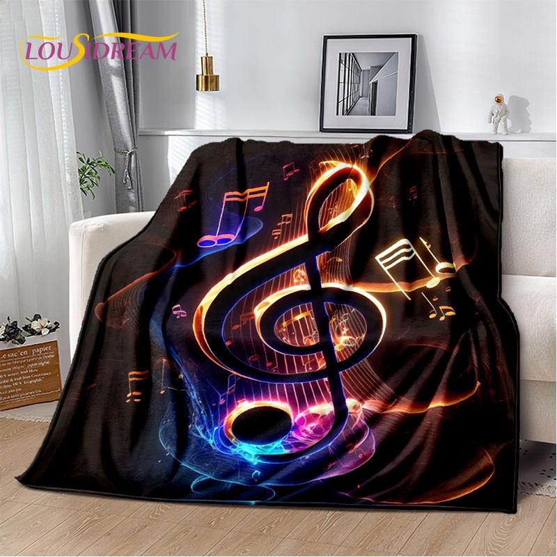 Note Music Colorful Musical Score Cartoon Blanket,Soft Throw Blanket for Home Bedroom Bed Sofa Picnic Travel Office Cover Child