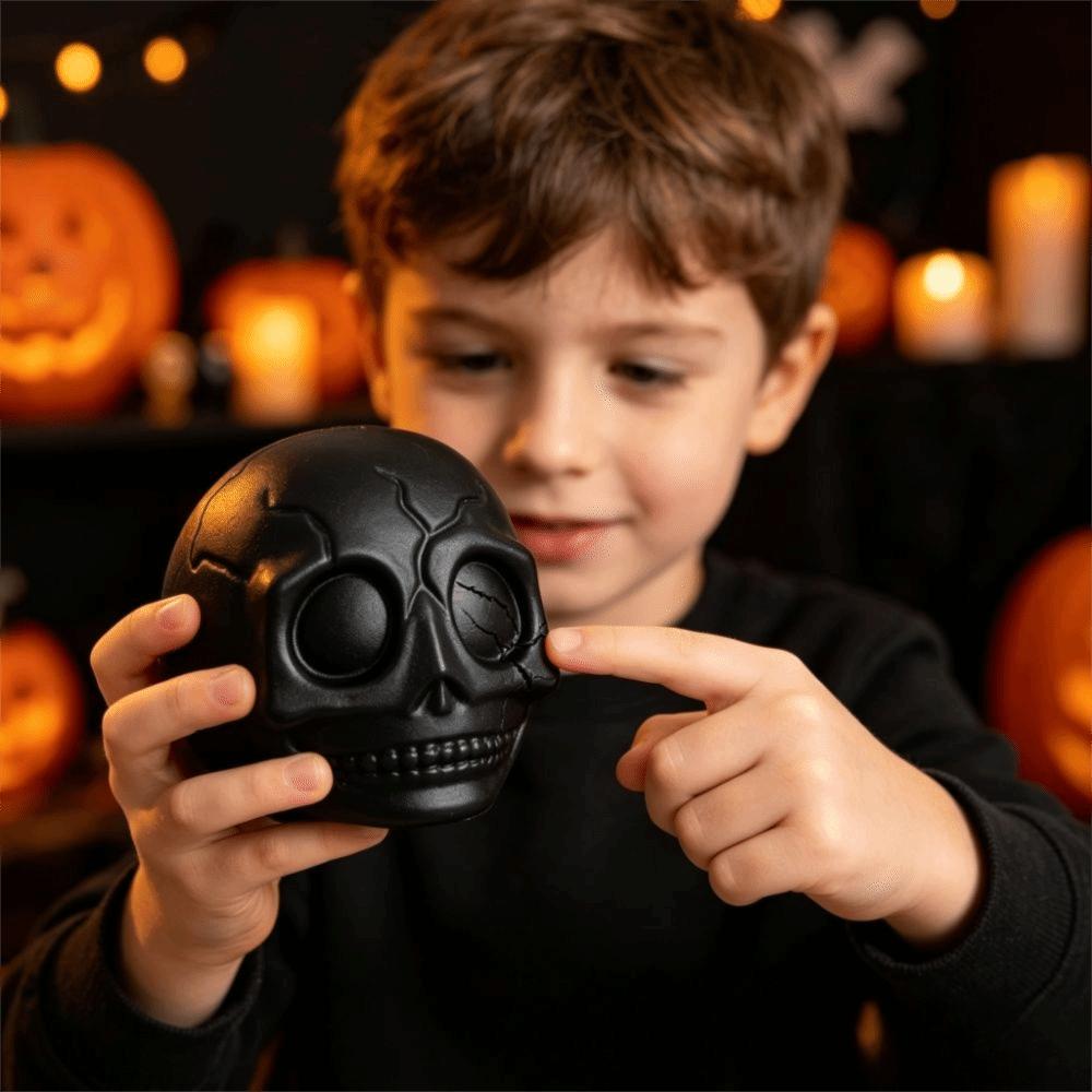 Crunchy Pumpkin Skull Kneading Toy Crackling Pumpkin Skull Squishy Toy Halloween