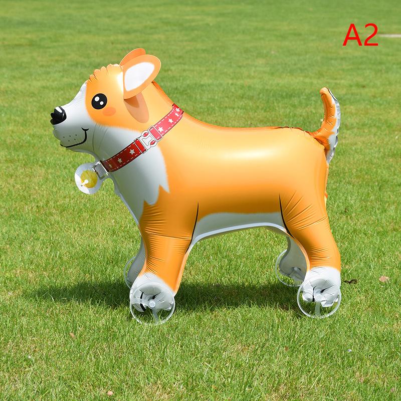 4D Cartoon Foil Balloons Elephant Stand Walking Balloon With Wheel For Kids Birthday Party Decoration Baby Shower