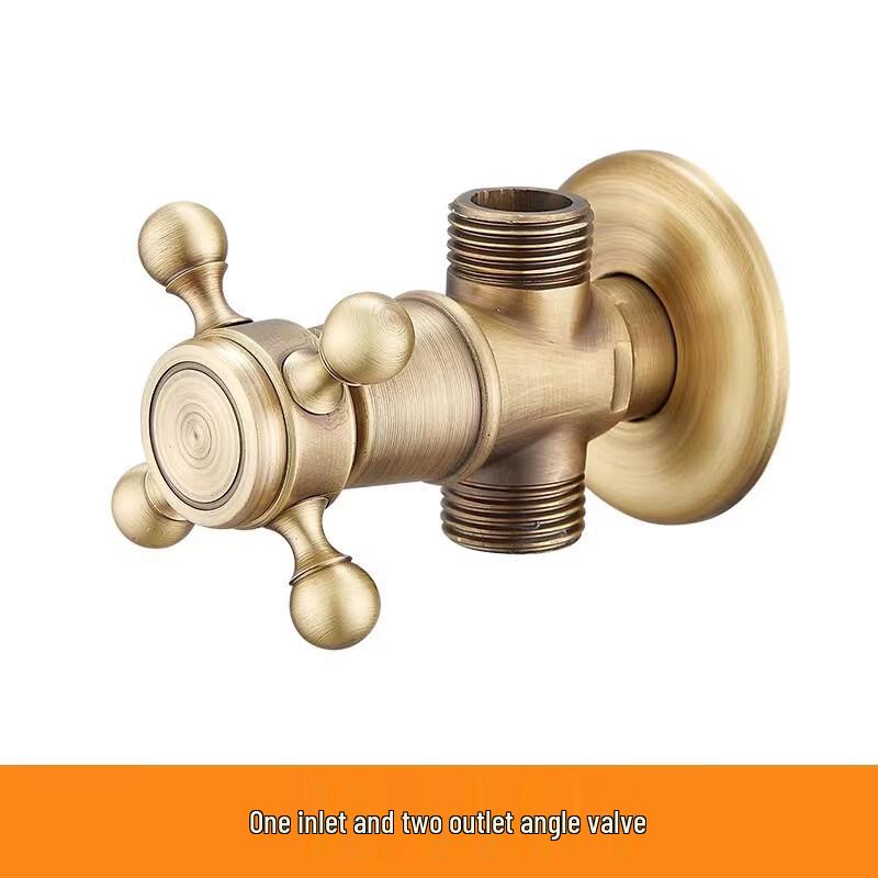 Antique Brass Dual-Outlet Washing Machine Faucet