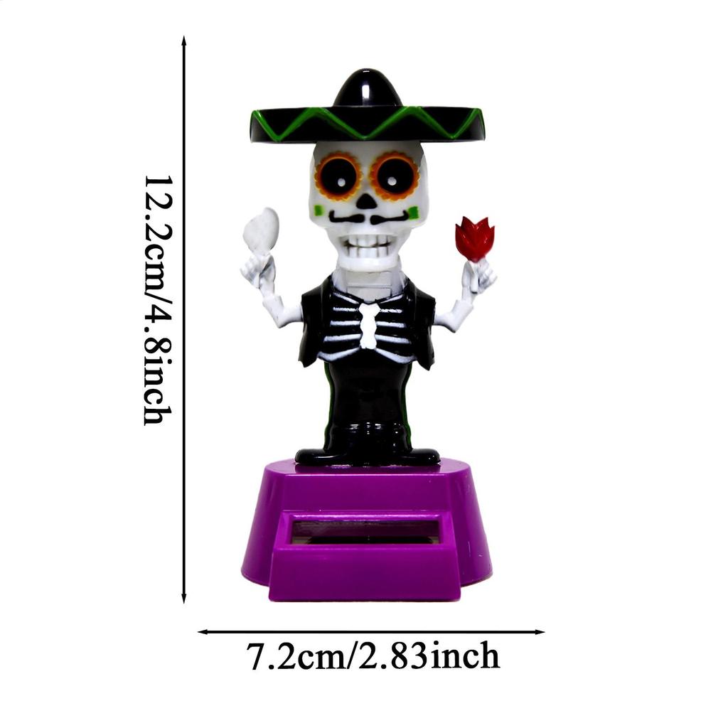 Autozubehör Für Armaturenbrett Auto Armaturenbrett Solar Schädel Ornamente Halloween Thema Automobil Innenraumzubehör Gruseliger Schädel