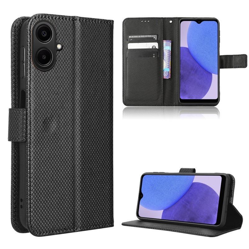 For Samsung Galaxy A07 / Galaxy A07S /A08 Case Diamond Pattern Card Slot Soft Silicone External Leather Support Function Flip Cover Attraction Closure