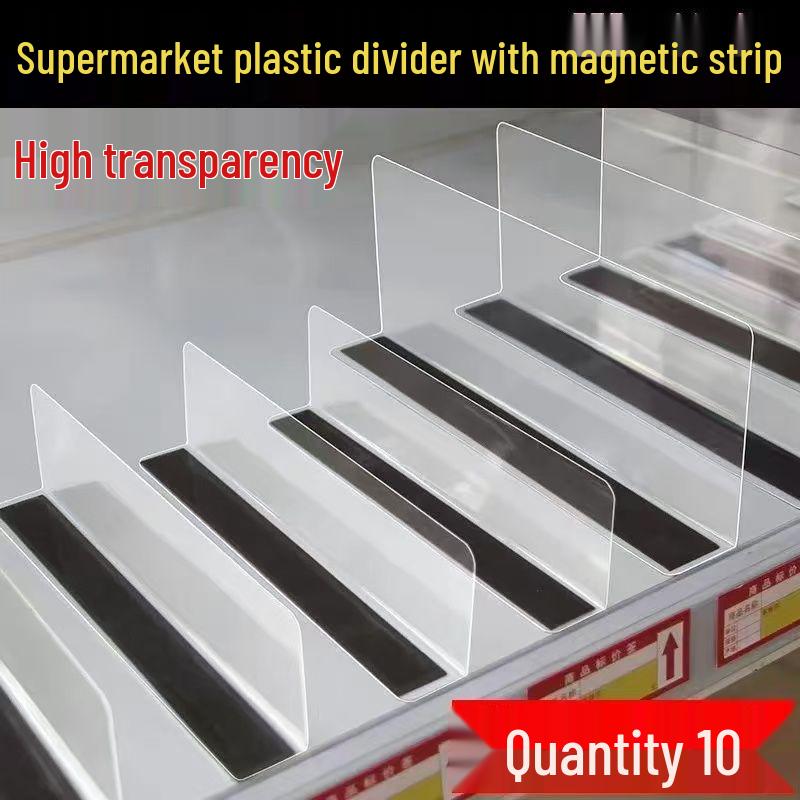 Прозрачный магнитный разделитель для полок для супермаркетов - L-образный разделитель для удобной выкладки товаров