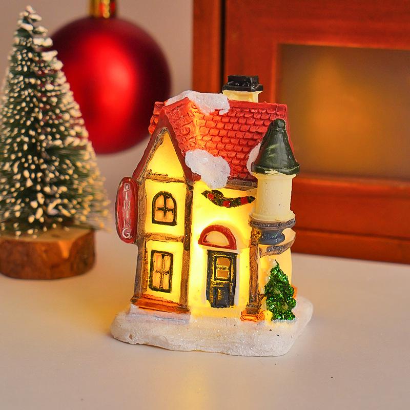 Luminous Christmas Micro-Landscape Cottage Decorations for Festive Atmosphere