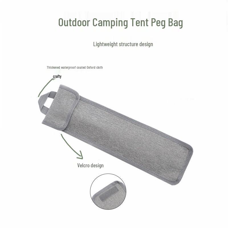 Outdoor 30cm Handheld Storage Bag for Tent Pegs with Windproof Buckle and Rope