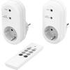 Radio-controlled Socket - Hama - Set of 2 - Remote Control Included - White - 2 Channels