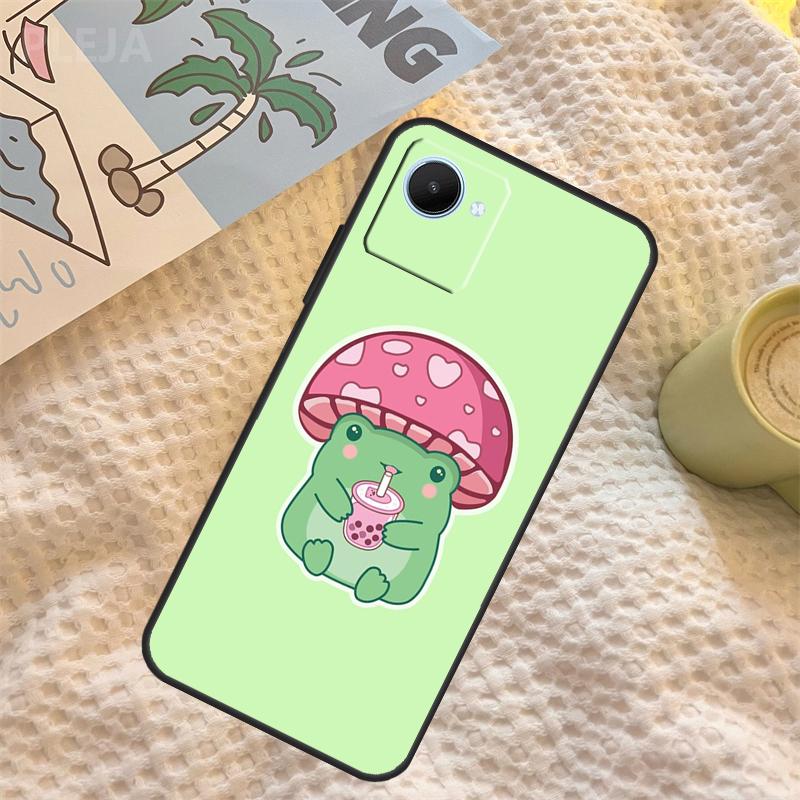 Kawaii Frog Mushroom Case For Realme C71 C75 C61 C53 C55 C33 C63 C51 C65 C67 11 12 13 14 Pro Plus GT6 GT7 15 Pro
