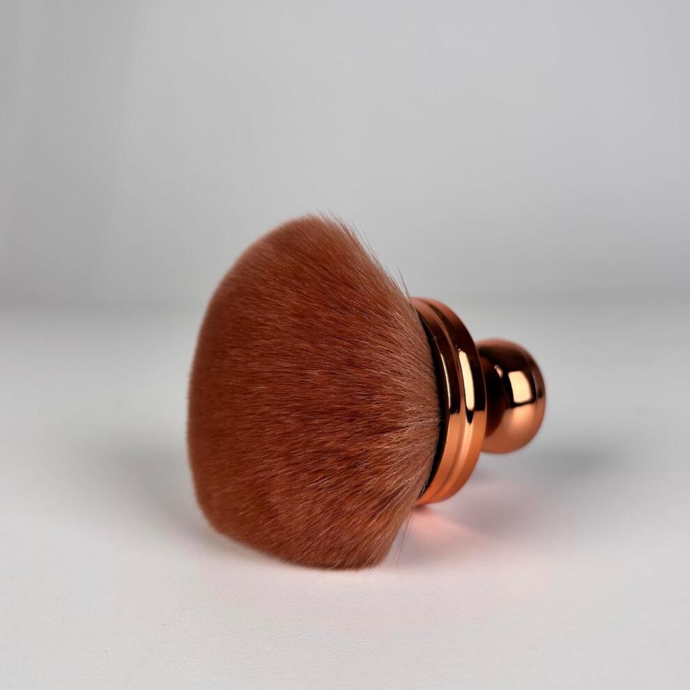 Selbstbräuner-Pinsel mit ergonomischem Handflächengriff, Kabuki-Design für streifenfreie Gesichts- und Körperbräunung, Roségold