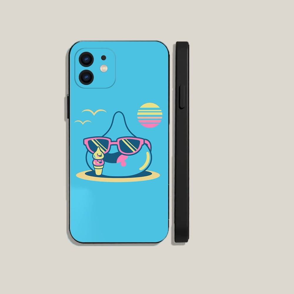 D-Dragon Quest Slime Phone Case For iPhone16,15,14,13,12,11,Plus,Pro Max,XS,X,XR,SE,Mini,8,7 Soft Silicone Black Cover