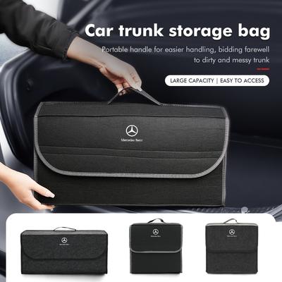 FA02 Sac de rangement pliable pour coffre de voiture Organiseur en feutre Boîte à outils multi-usages Pour Benz C180 C300 W124 W176 W177 C200 C260 GLC CLE CLA AMG