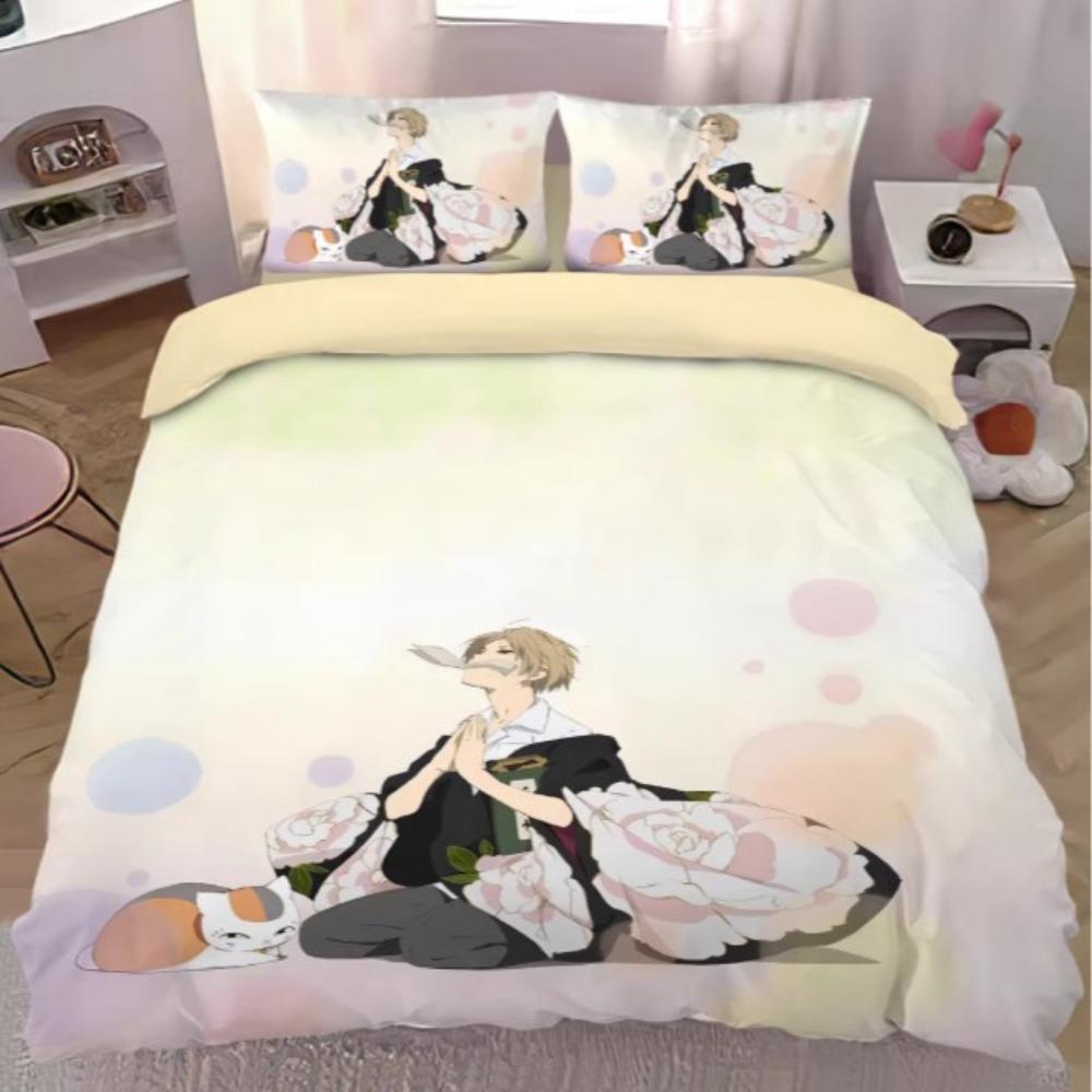 Comic Natsume'S Book Of Friends Bedding Set Natsume Yujin-Cho Duvet Cover Bedroom Decoration Single Double Large Size