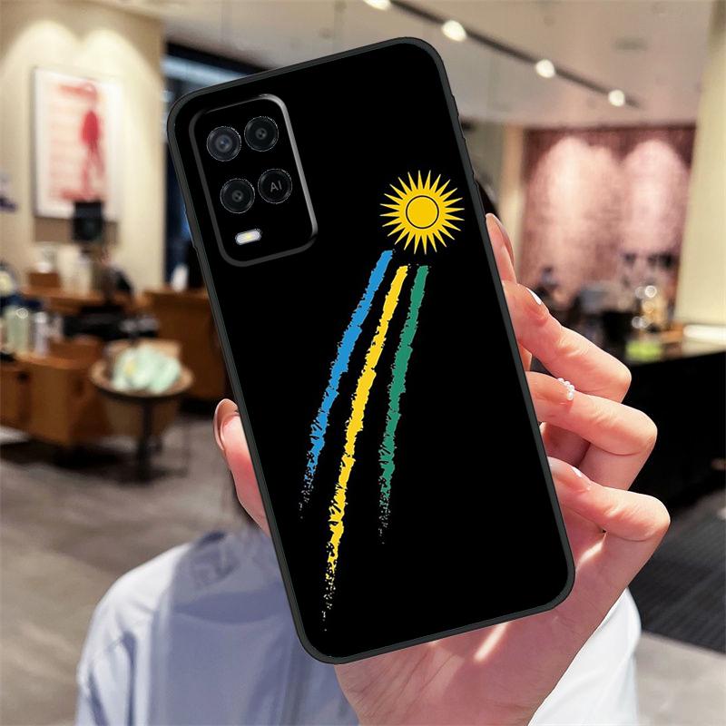 Rwanda Flag Coat Of Arms Case For Oppo A94 A74 A54 A18 A38 A58 A78 A98 A40 A60 A80 A16 A76 A96 A15 A17 A77 A57S Cover