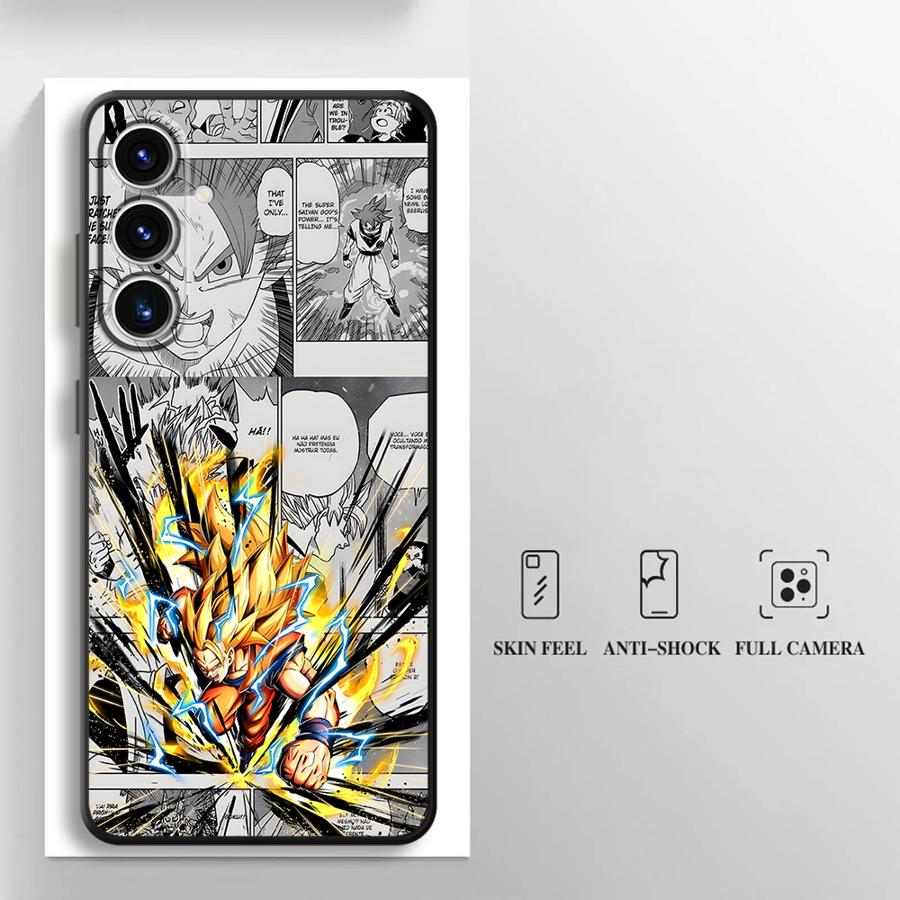 Dragon Ball Comic Vegeta Black Soft Phone Cover Case for Samsung Galaxy A32 A22 A52 A24 A55 A36 A41 A26 A72 A35 A25 A71 A23 A53