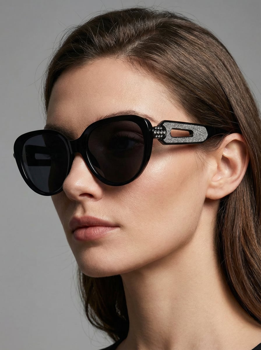 

Women s full-rim plastic cat-eye frames, retro, elegant, and fashionable glasses, suitable for daily commuting, outfit photos, o чёрный