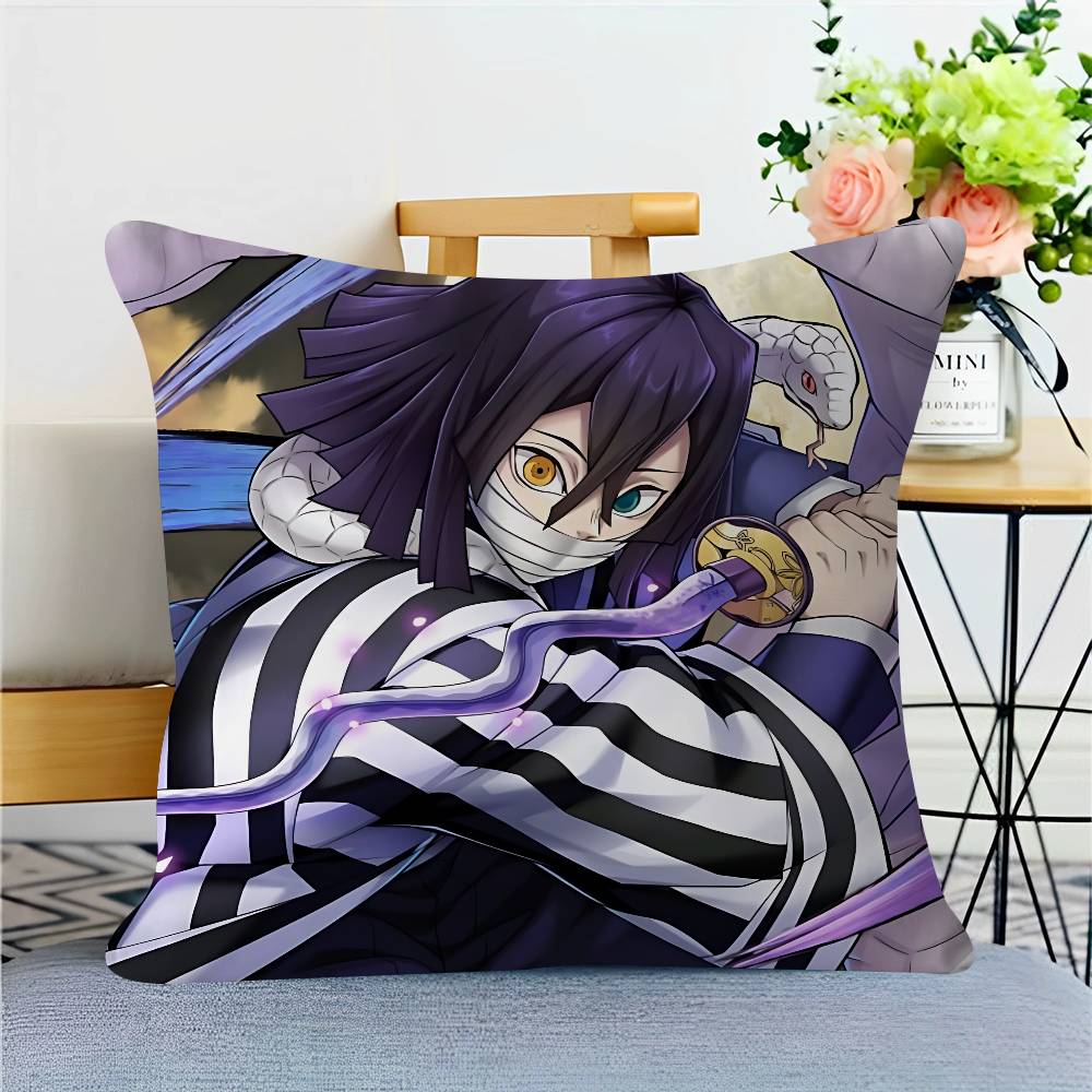 

O-Obanai Iguro Cushion Cover Inches Farmhouse Decor Home Throw Pillow Covers For Couch Decorations 12x12Inch