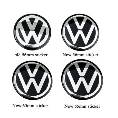 4 Stück 56mm 60mm 65mm 3D Neu Schwarz Silber Auto Radaufkleber Mittelnabenkappe Auto Emblem Abzeichen Aufkleber Für VW GTI R-Line