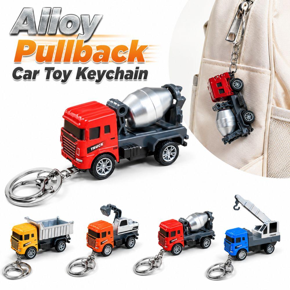 Cartoon Pullback Car Toy Pendant Movable Wheels Truck Key Pendant  Key/Backpack Decor