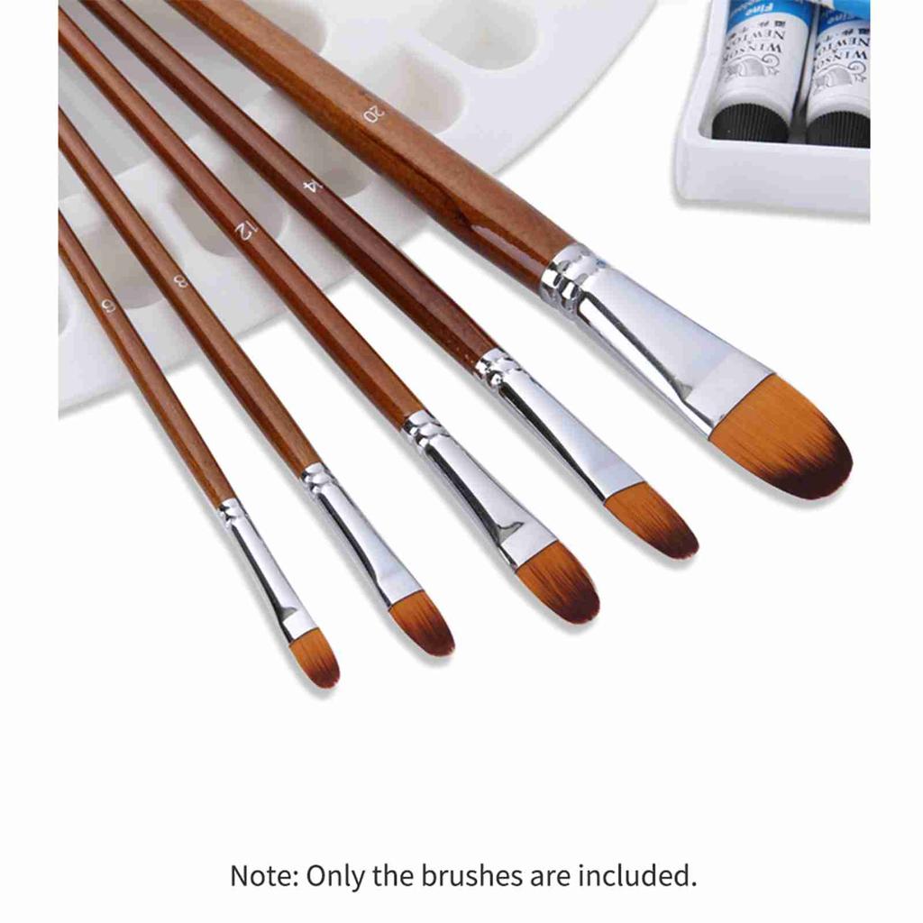 13pcs Professional Art Paint Brushes Set Long Wooden Handle Nylon Hair Paintbrush for Acrylic Oil Watercolor Gouache