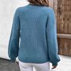 European-American Autumn/Winter Casual Solid Stand-Up Collar Cardigan Sweater