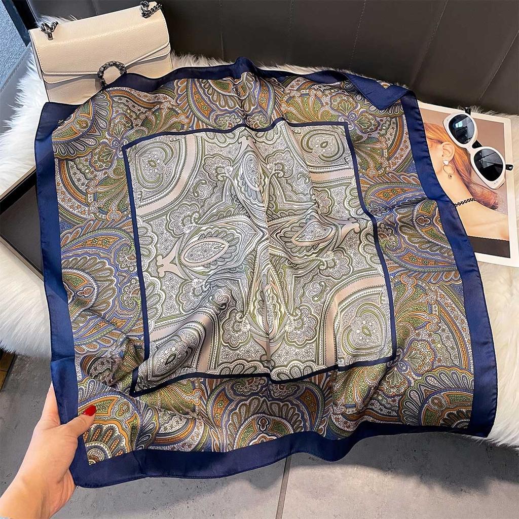 Silk scarf femininity small square scarf decoration 71 professional small square scarf silk scarf summer thin versatile scarf French headband