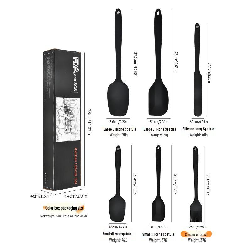 Silikon 6-delt slikkepottsett – Varmebestandige, non-stick kjøkkenredskaper for baking og matlaging