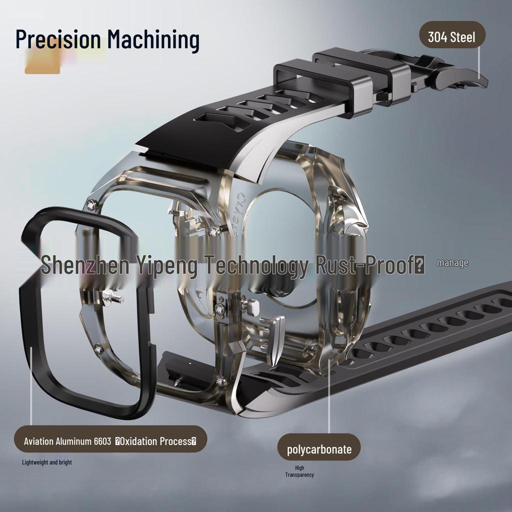 Universal 49MM Crystal Style Metal Case for Apple iWatch Ultra/2/3/4 Generation