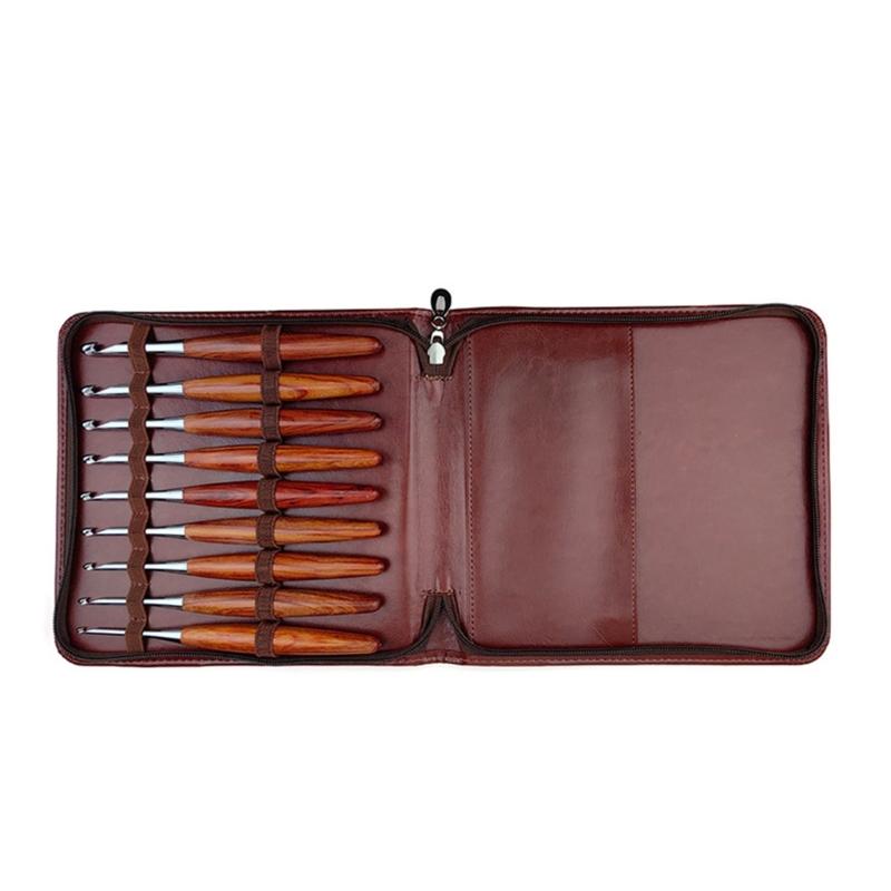 

9Pcs Ergonomic Crochet Hook Wood Handle Crochet Hook for Beginner Adult Knitting Sweater Scarves Bag Socks 3.5mm-8.0mm 1