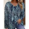 Spring Autumn Fashion Comfortable Soft V-neck Long Sleeve T-shirt Creative Geometric Figure Loose Casual Women Versatile 3D Printed T-shirt