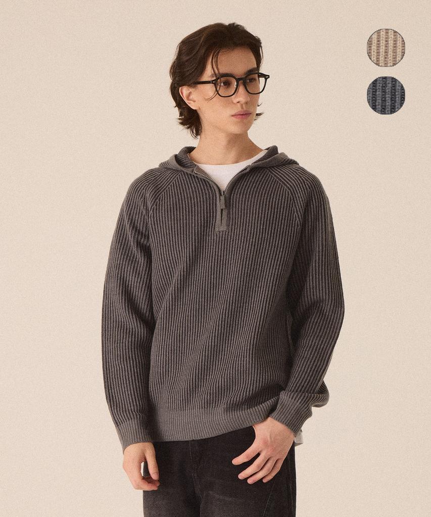 CUTZ Two-Tone Ribbed Hoodie Knit - 2 Colors