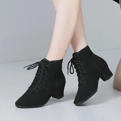 Παπούτσια Χορού High-Top για Square και Latin Χορό, Μαλακής Σόλας Μεσαίου Τακουνιού Ναυτικού Στυλ