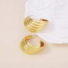 New Metal Niche Twisted Shell Ocean Style Stud Earrings Multi-layer Superimposed Geometric Ring High-end Sense Women's Model