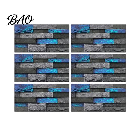 Waterproof Kitchen Backsplash Tiles 6Pcs Vintage Faux Stone Self?Adhesive Wall Tiles, Oil?Proof Moisture-proof Stickers for Bathroom Sticker, Peel