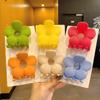 New Women Fashion Frosted Colorful Flower Hair Clip Korean Style Hair Claw For Girl Clip Barrette Hair Accessories