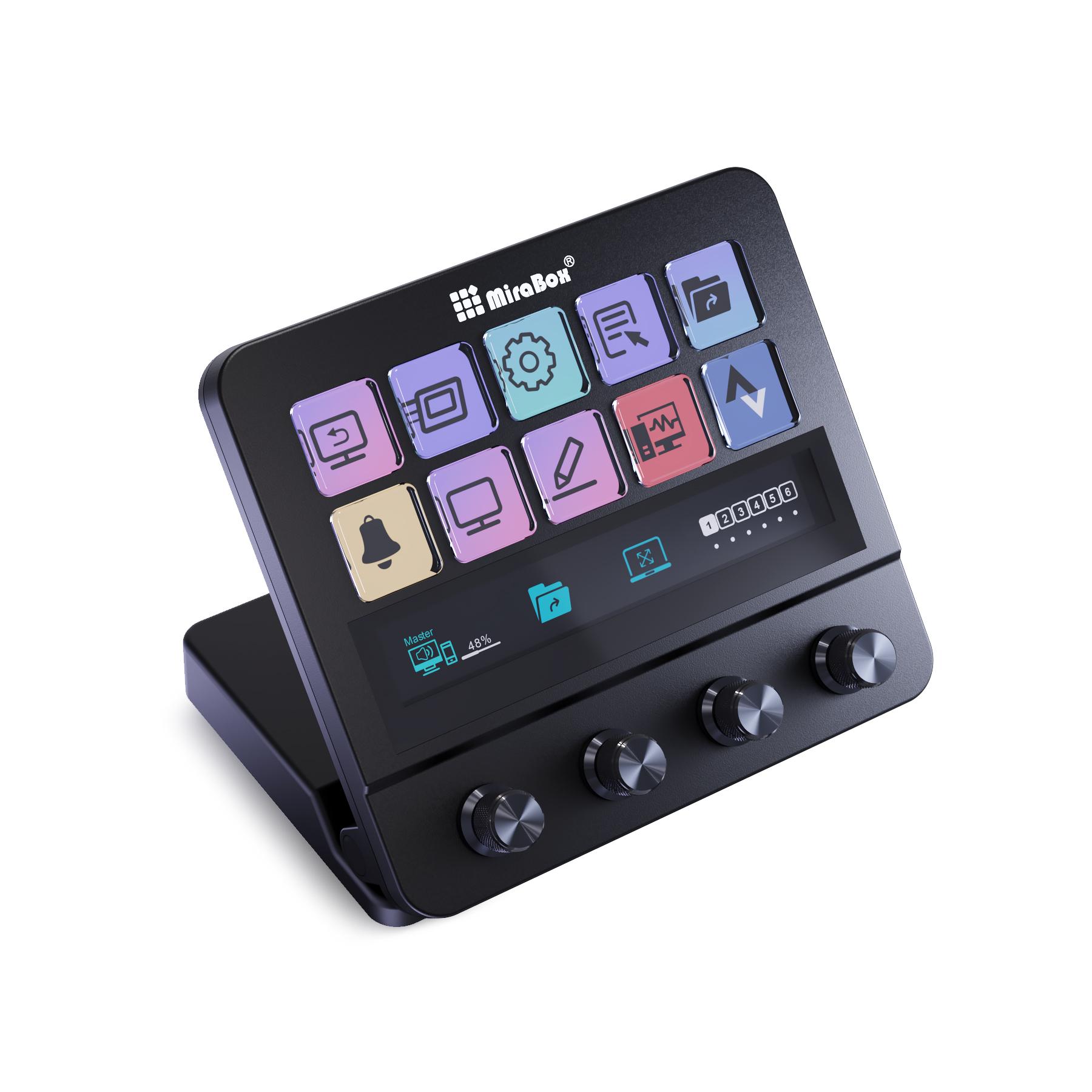 One-Click Trigger Actions Gaming Controller 4 Knobs MiraBox Stream Deck No&Japanese чёрный