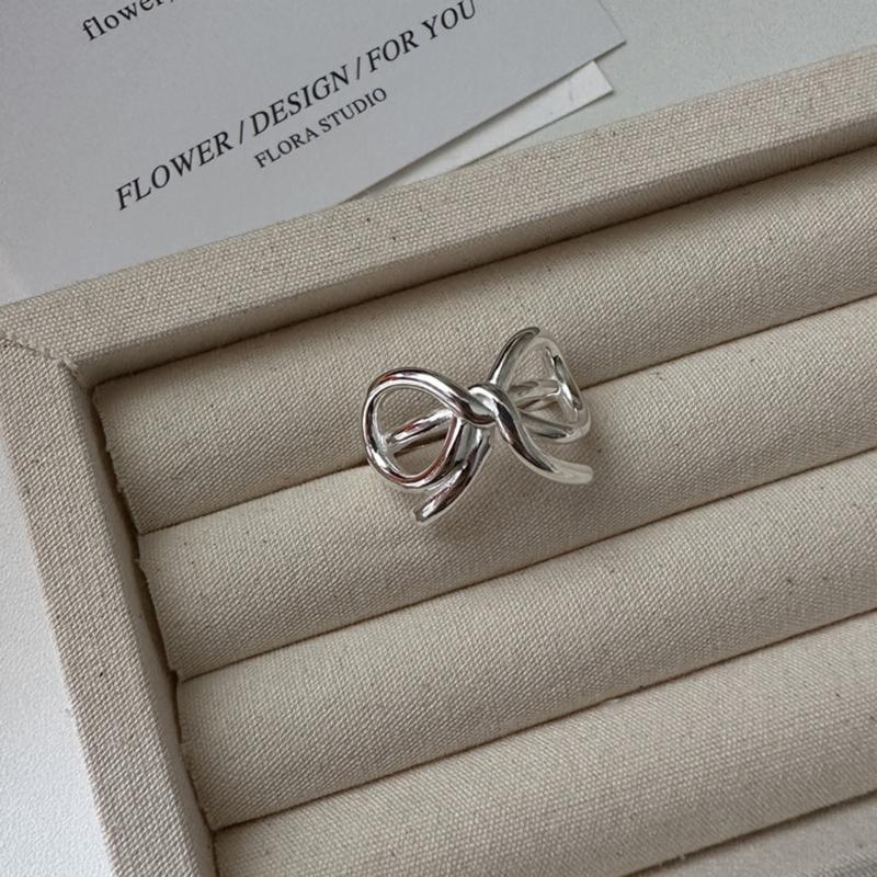 Lovely Bowknot Jewelry Set Dainty Necklace Ear Studs Rings Accessory Elegant Neckchains Earrings Rings Charm Adornment