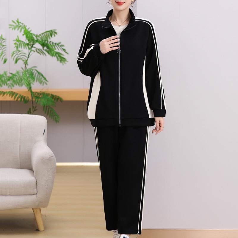 

Элегантные комплекты больших размеров для женщин, винтажная одежда, весенне-осенний женский комплект из двух предметов большого размера 8XL