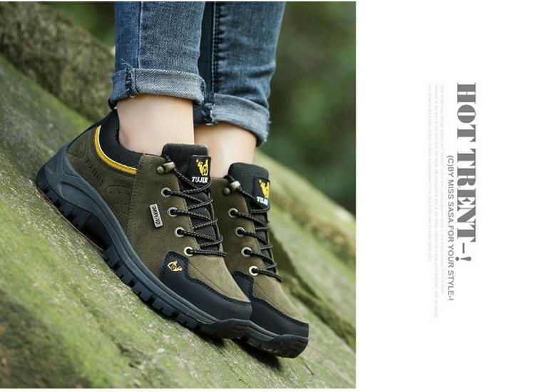 Autumn/Winter Outdoor Low-Top Hiking Shoes for Men & Women - Cotton Lined