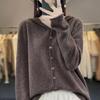 Sweter wełniany damski kardigan z kaszmiru luźna bluza z kapturem odzież Aliselect wiosna jesień komfort topy