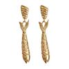 Retro Fish Mismatched Earrings Stainless Steel Texture Elegant Ear Jewelry Perfect for Daily Wear and Special Occasions